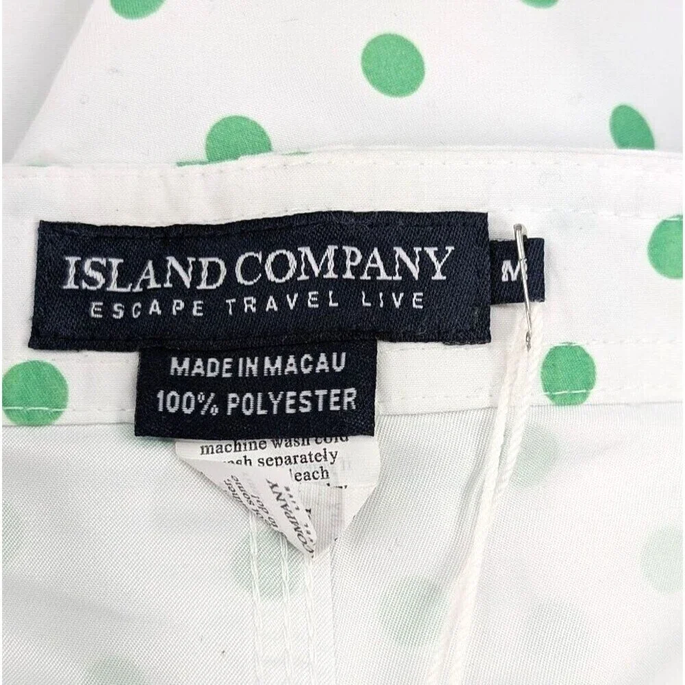 Womens Board Shorts Medium Green‎ Polka Dots Caribe Island Company Beach Surf